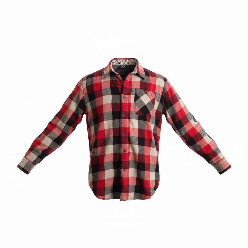 Shaun White Long Sleeve Button Shirt Red Plaid Boy's Medium 8/10